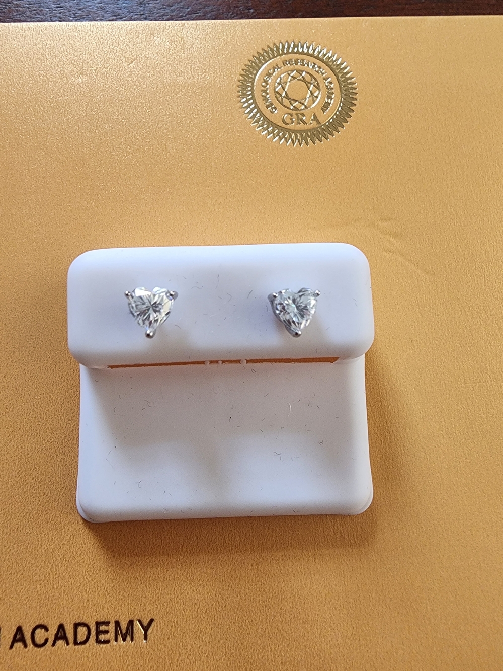 Heart-Shaped Moissanite 925 S Silver Stud Earrings, GRA Certified, NWT
